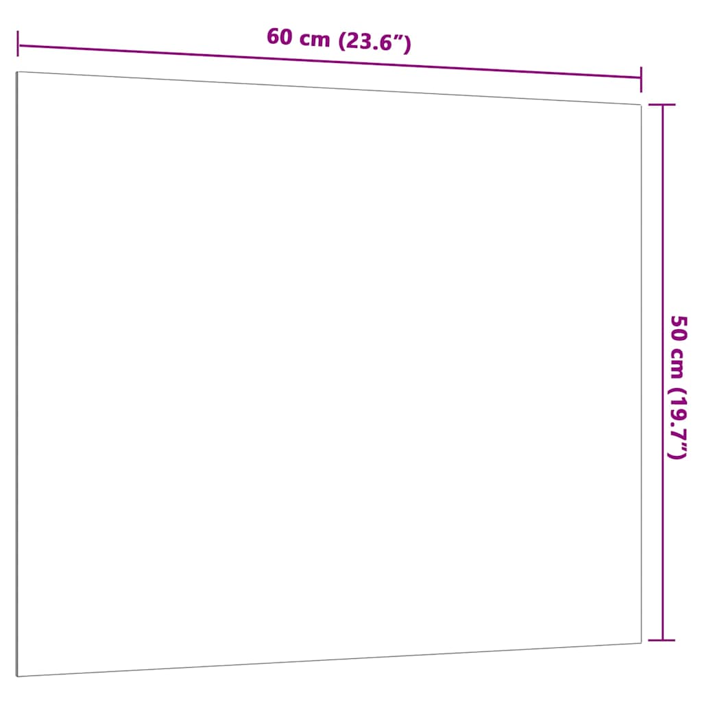 Magneetbord voor aan de wand 60x50 cm gehard glas wit