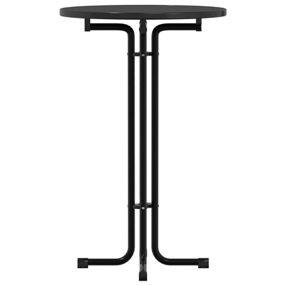 Eettafel Ø 70x110 cm bewerkt hout en staal zwart