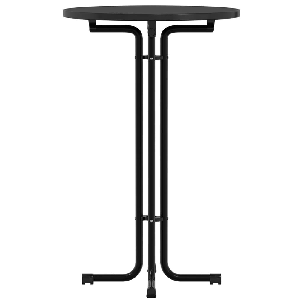 Eettafel Ø 70x110 cm bewerkt hout en staal zwart