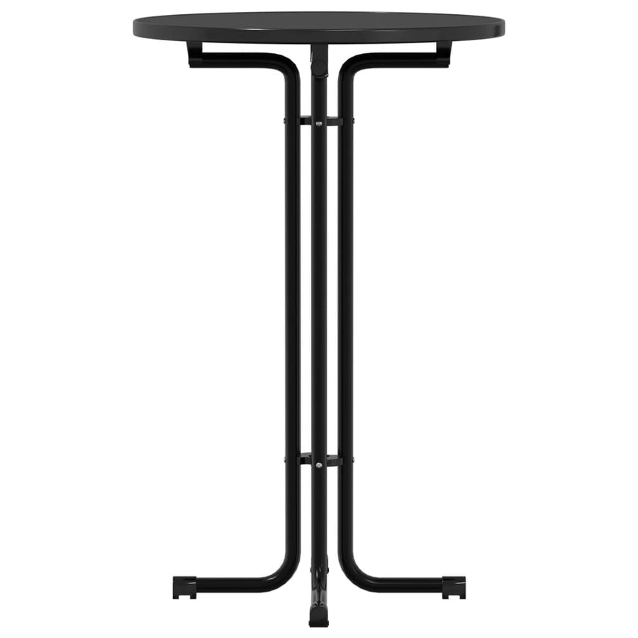 Eettafel Ø 70x110 cm bewerkt hout en staal zwart
