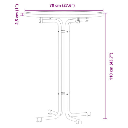 Eettafel Ø 70x110 cm bewerkt hout en staal zwart