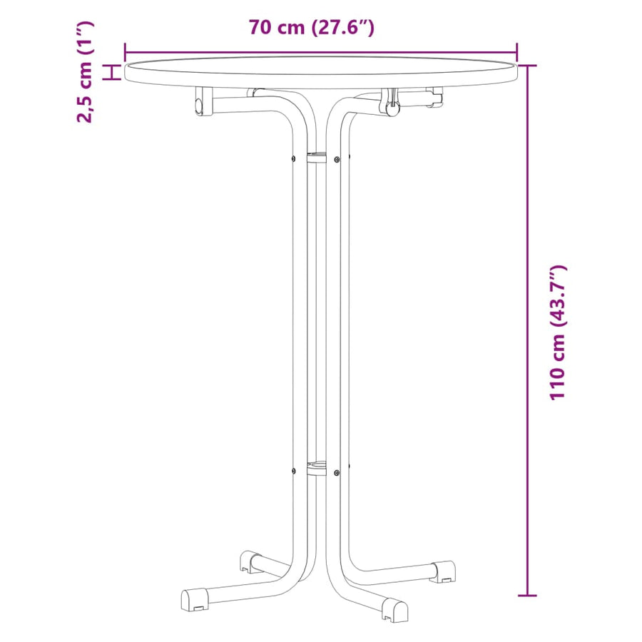 Eettafel Ø 70x110 cm bewerkt hout en staal zwart