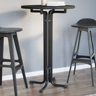Bar table Ø 70x110 cm treated wood and steel black
