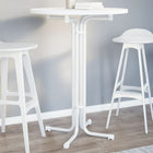 Bar table Ø 80x110 cm treated wood and steel white