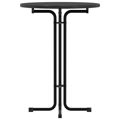 Eettafel Ø 80x110 cm bewerkt hout en staal zwart