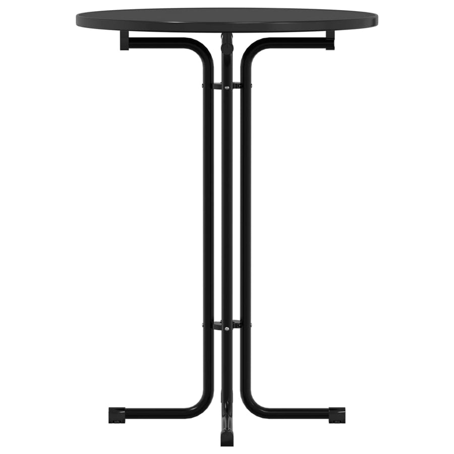 Eettafel Ø 80x110 cm bewerkt hout en staal zwart