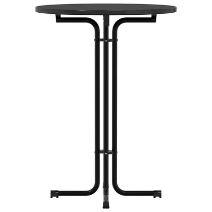 Eettafel Ø 80x110 cm bewerkt hout en staal zwart