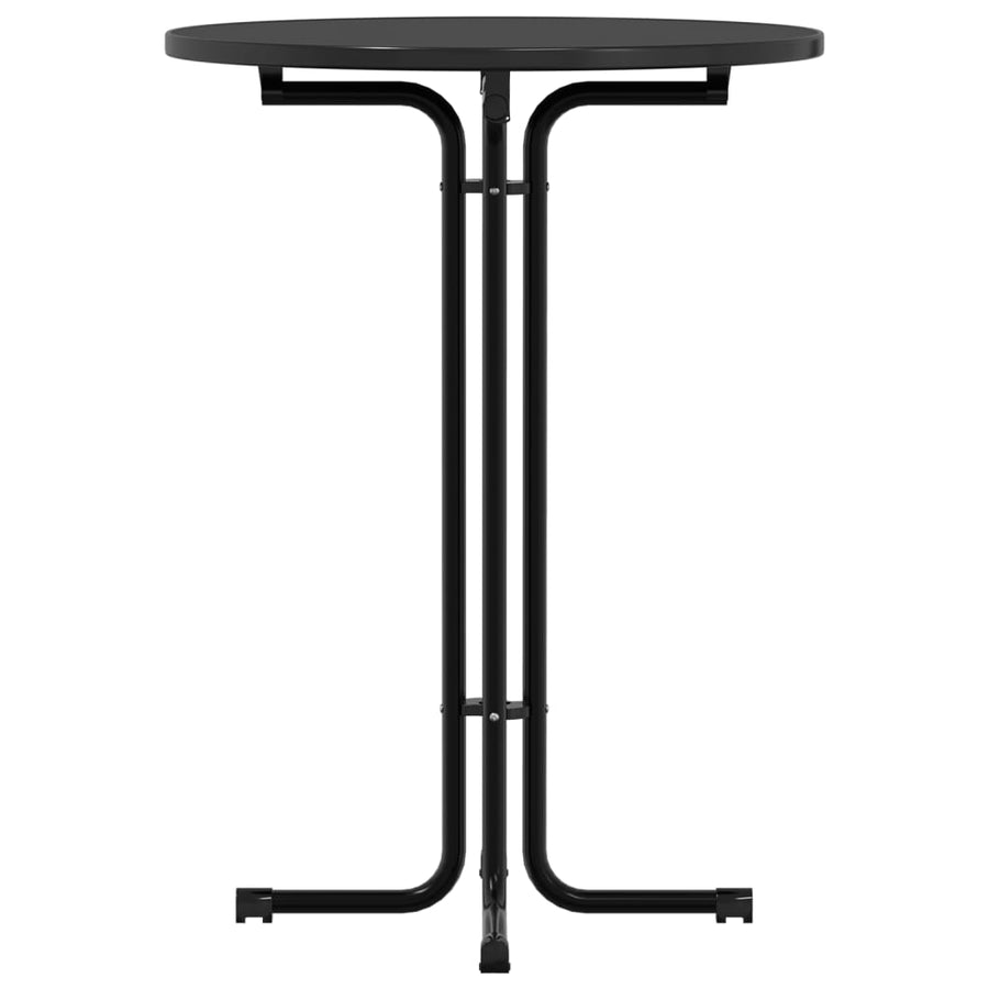 Eettafel Ø 80x110 cm bewerkt hout en staal zwart