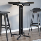 Bar table Ø 80x110 cm treated wood and steel black