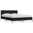 Bed frame carved wood metal black 120x200 cm