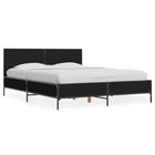 Bedframe 140x200 cm bewerkt hout metaal zwart