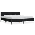 Bed frame carved wood metal black 180x200 cm