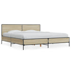 Bed frame crafted wood metal Sonoma oak colored 180x200 cm