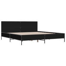Bedframe bewerkt hout metaal zwart 200x200 cm