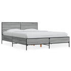 Bed frame engineered wood metal grey Sonoma oak 120x190 cm