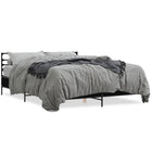 Wrought iron and wood bed frame black 150x200 cm