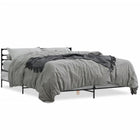 Bed frame engineered wood metal grey Sonoma oak 150x200 cm