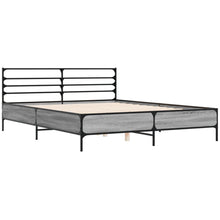 Bedframe bewerkt hout metaal grijs sonoma eiken 160x200 cm