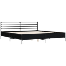 Bedframe bewerkt hout metaal zwart 200x200 cm