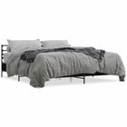 Bed frame carved wood metal black 200x200 cm