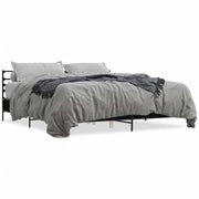 Bedframe 200x200 cm bewerkt hout metaal zwart
