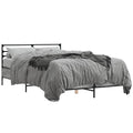 Bed frame engineered wood metal grey Sonoma oak 120x190 cm