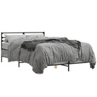 Bed frame engineered wood metal grey Sonoma oak 120x190 cm
