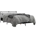 LED bed frame processed wood metal black 140x190 cm