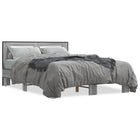 Bed frame processed wood metal grey Sonoma oak 140x200 cm