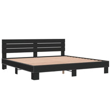 Bedframe bewerkt hout metaal zwart 200x200 cm