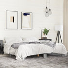 Bed frame engineered wood metal grey Sonoma oak 200x200 cm
