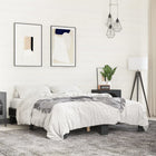 Wrought iron and wood bed frame black 150x200 cm