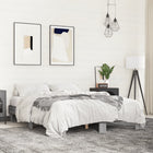 Bed frame engineered wood metal grey Sonoma oak 150x200 cm