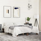Brown oak-coloured wood and metal bed frame 150x200 cm