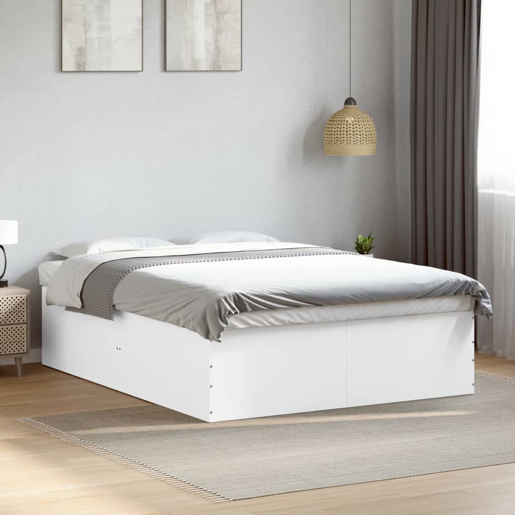 Bedframe bewerkt hout wit 160x200 cm