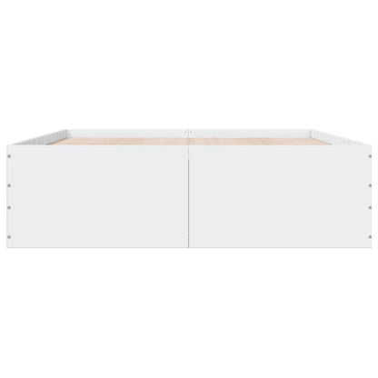 Bedframe bewerkt hout wit 160x200 cm