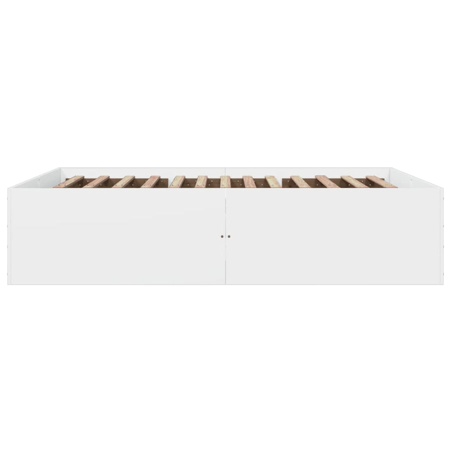 Bedframe bewerkt hout wit 160x200 cm