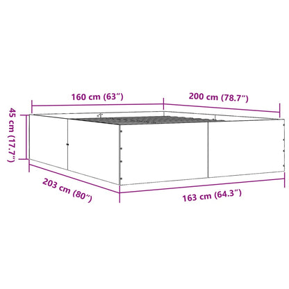 Bedframe bewerkt hout wit 160x200 cm