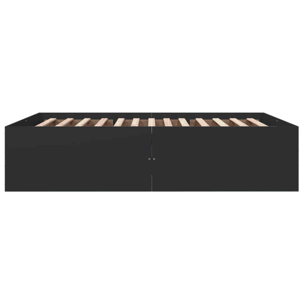 Bedframe bewerkt hout zwart 160x200 cm