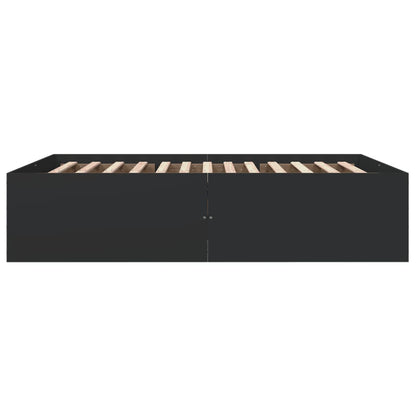 Bedframe bewerkt hout zwart 160x200 cm