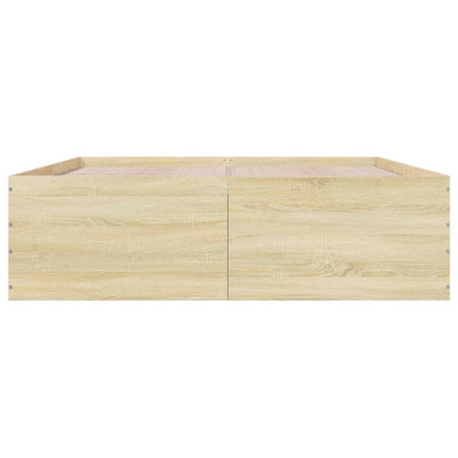 Bedframe bewerkt hout sonoma eikenkleurig 160x200 cm