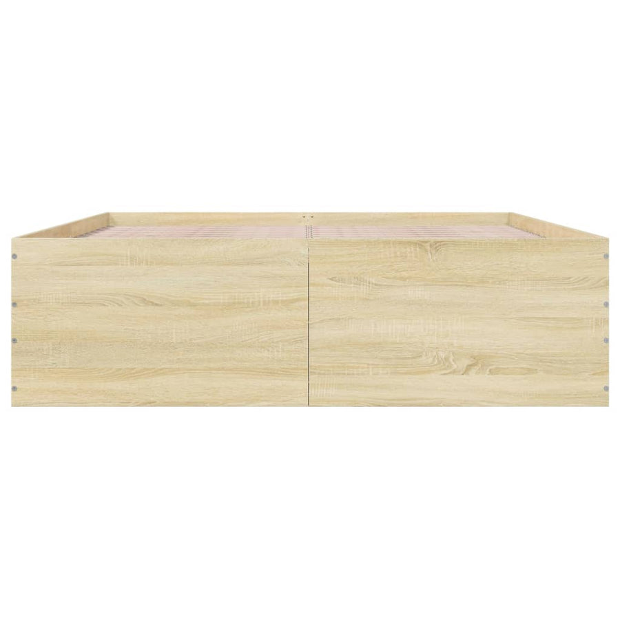 Bedframe bewerkt hout sonoma eikenkleurig 160x200 cm