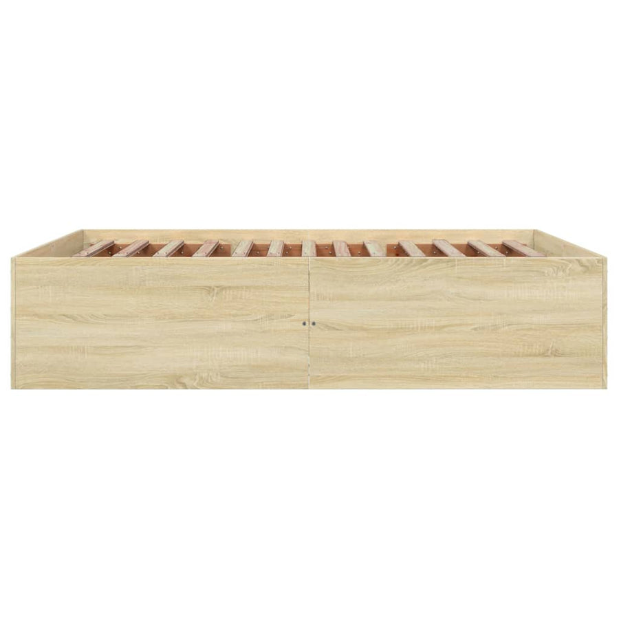 Bedframe bewerkt hout sonoma eikenkleurig 160x200 cm