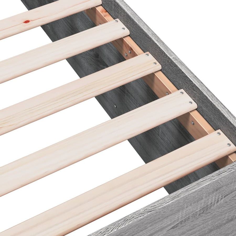 Bedframe bewerkt hout grijs sonoma eikenkleurig 160x200 cm