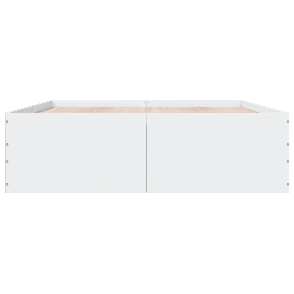 Bedframe bewerkt hout wit 150x200 cm