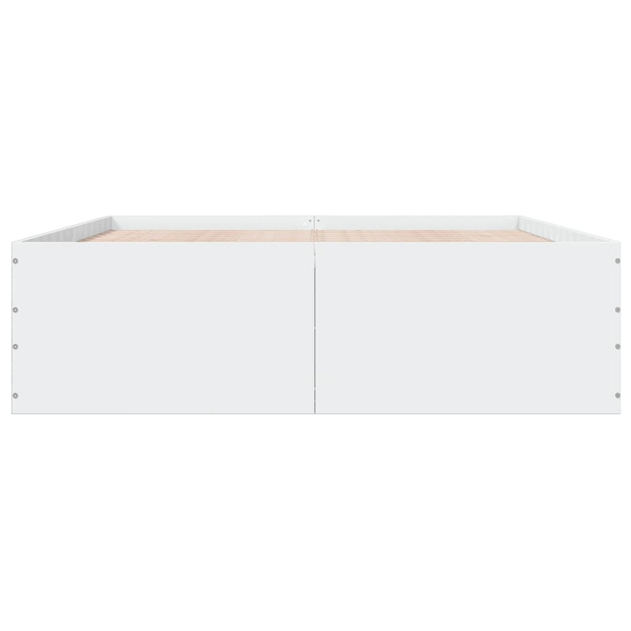 Bedframe bewerkt hout wit 150x200 cm