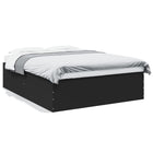 Bedframe bewerkt hout zwart 150x200 cm