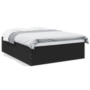 Bedframe bewerkt hout zwart 150x200 cm