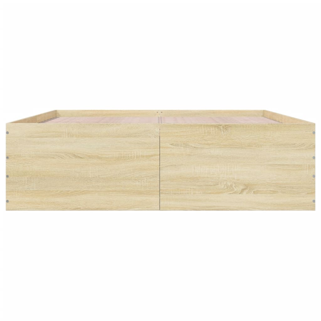 Bedframe bewerkt hout sonoma eikenkleurig 150x200 cm