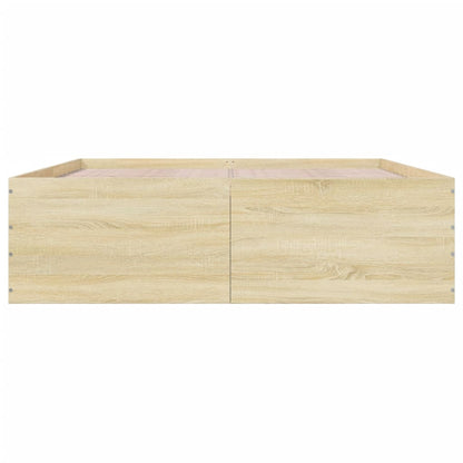 Bedframe bewerkt hout sonoma eikenkleurig 150x200 cm